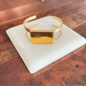 Madewell Brass Tigers Eye Cuff Bracelet